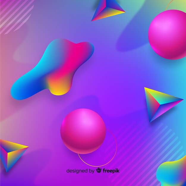 Fondo de figuras geométricas en 3d