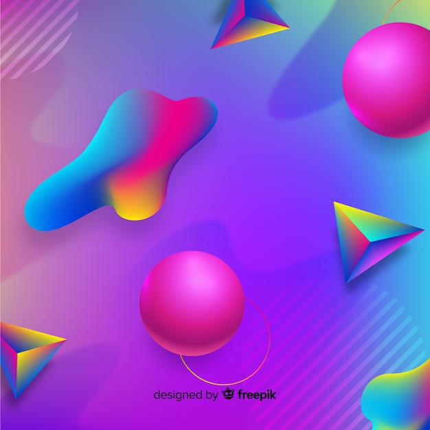 Fondo de figuras geométricas en 3d