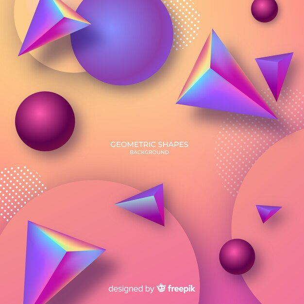 Fondo de figuras geométricas en 3d