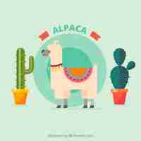 Vector gratuito fondo flat de alpaca