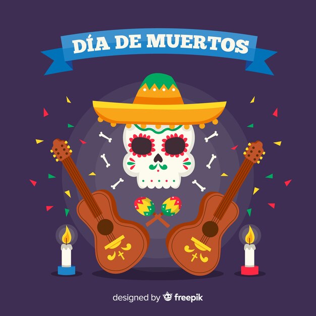 Fondo flat del día de muertos