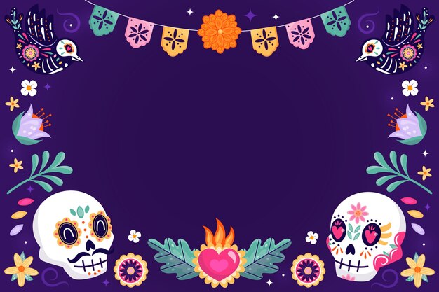 Fondo flat del día de muertos