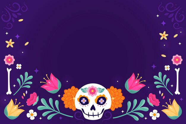 Fondo flat del día de muertos