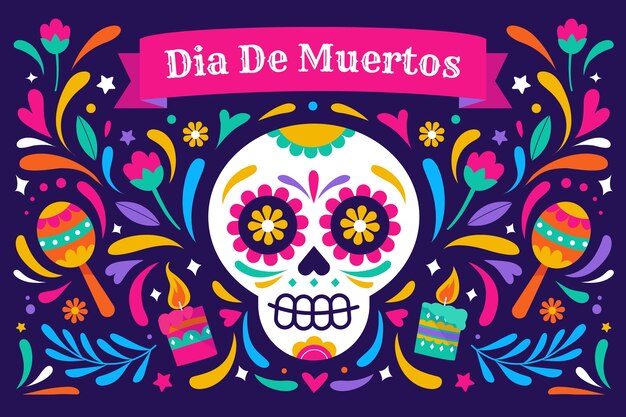 Fondo flat del día de muertos