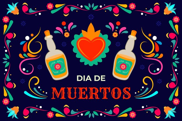Fondo flat del día de muertos