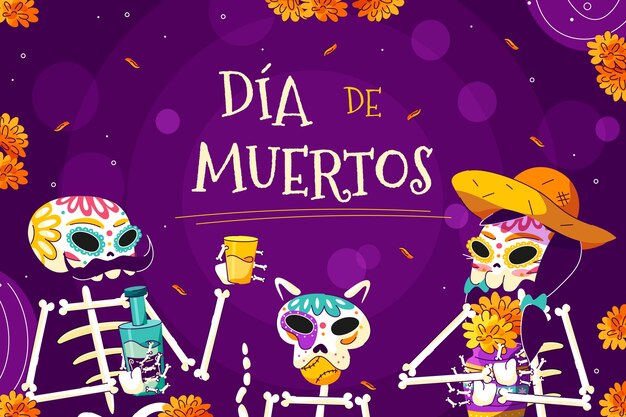Fondo flat del día de muertos