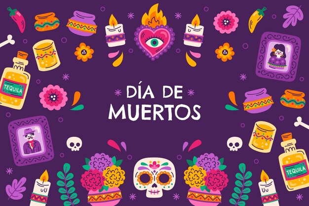 Fondo flat del día de muertos