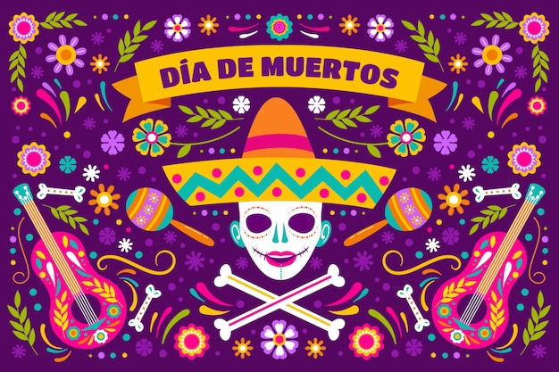 Fondo flat del día de muertos