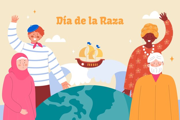 El fondo de Flat dia de la raza