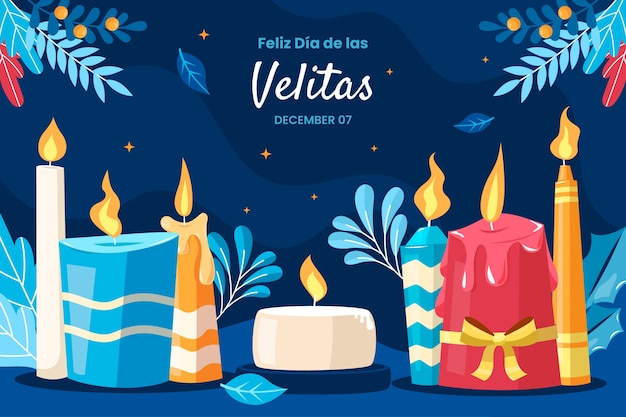 Vector gratuito el fondo de flat dia de las velitas