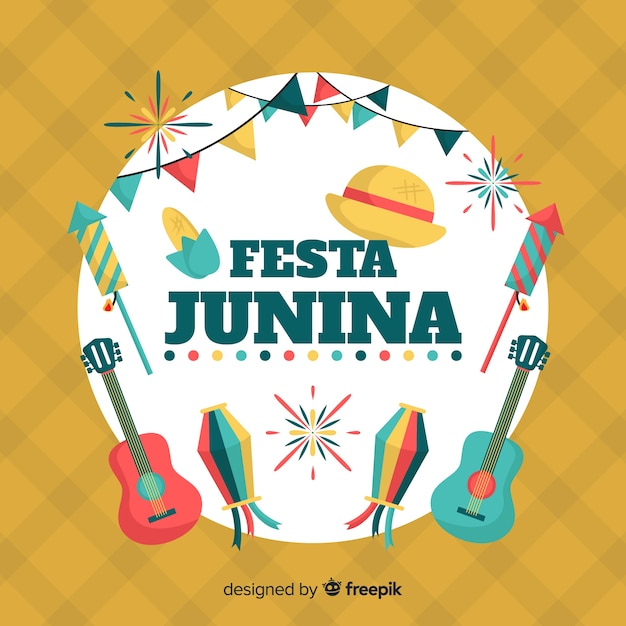 Fondo flat de festa junina