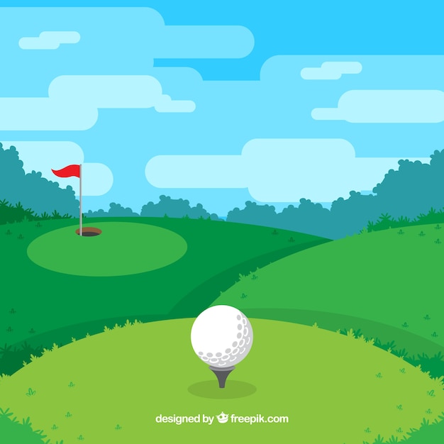 Vector gratuito fondo flat de golf