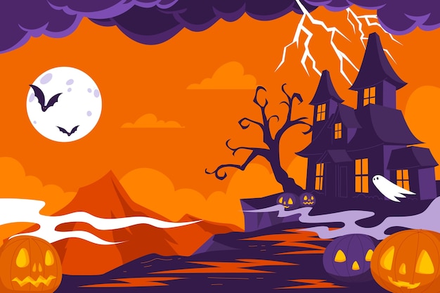 Fondo flat de halloween