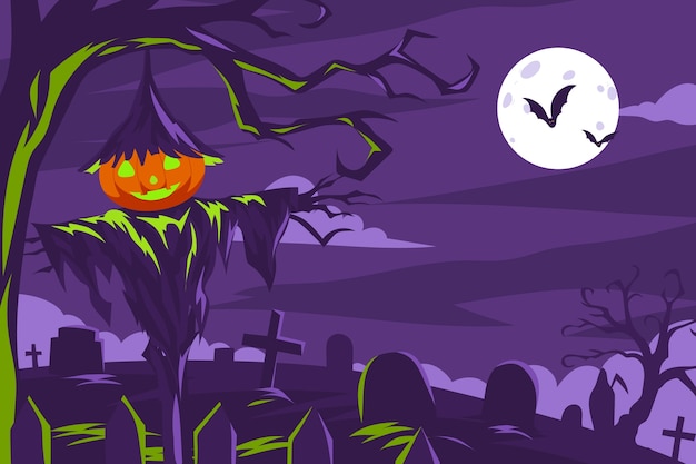 Vector gratuito fondo flat de halloween