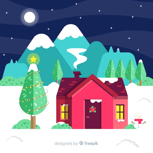 Vector gratuito fondo flat de navidad