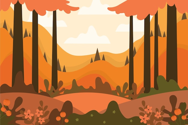 Fondo flat de otoño