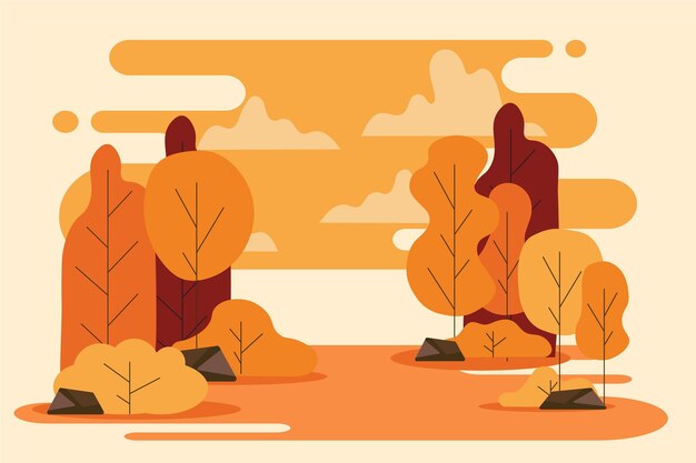 Fondo flat de otoño