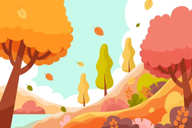 Fondo flat de otoño