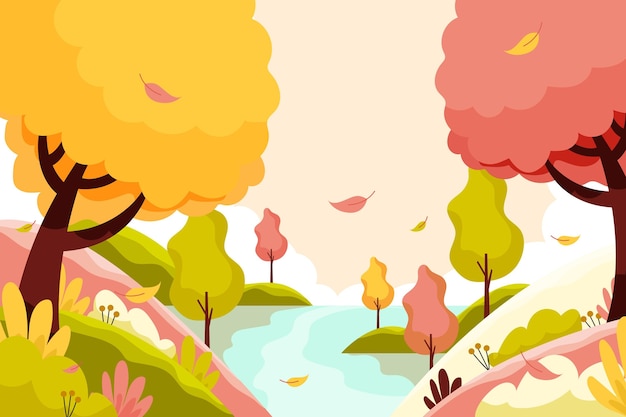 Fondo flat de otoño