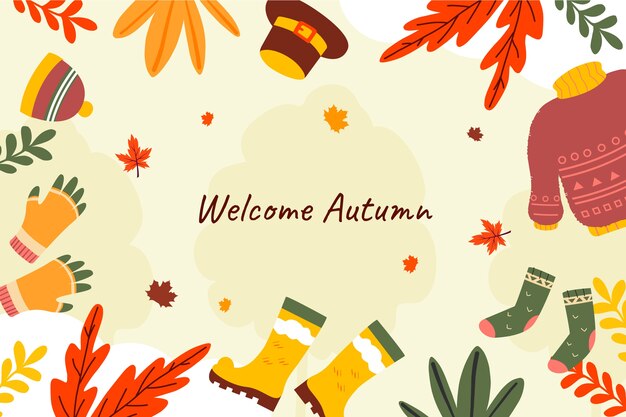 Fondo flat de otoño