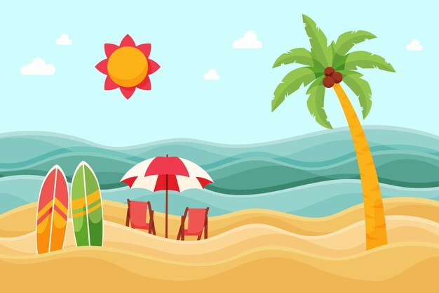 Fondo flat de verano