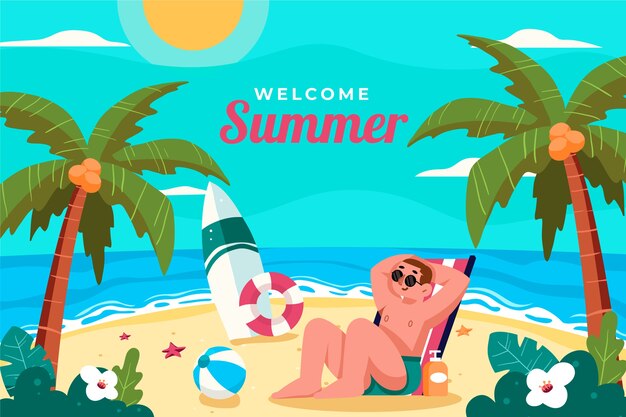 Fondo flat de verano