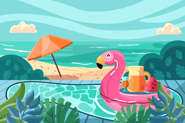Fondo flat de verano