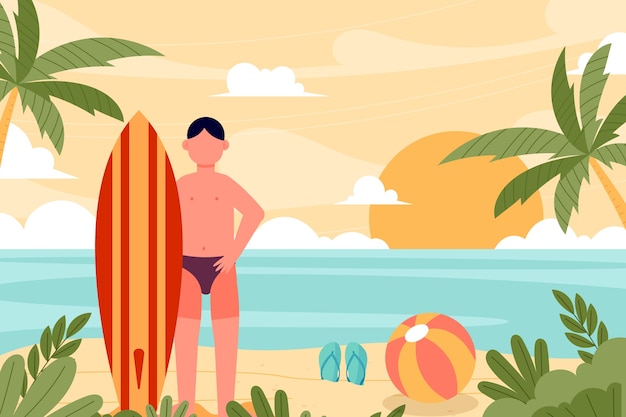 Fondo flat de verano