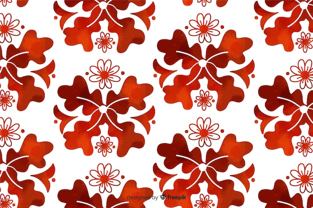 Vector gratuito fondo de flor ornamental marrón acuarela