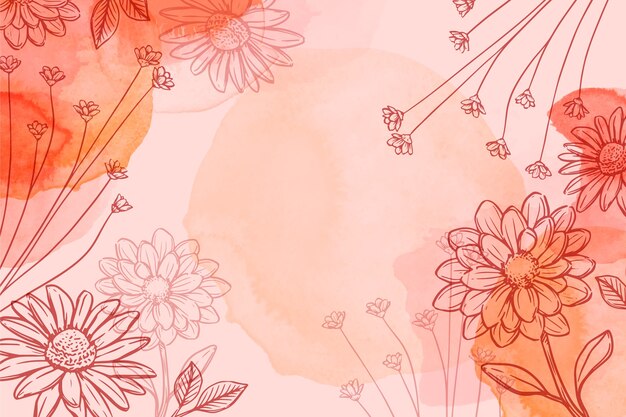 Fondo floral abstracto acuarela