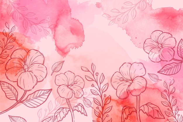 Fondo floral abstracto acuarela