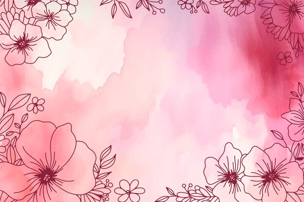 Fondo floral abstracto acuarela