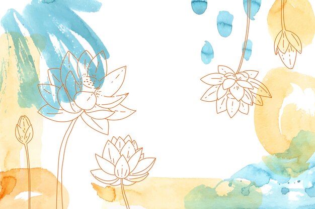 Fondo floral abstracto acuarela