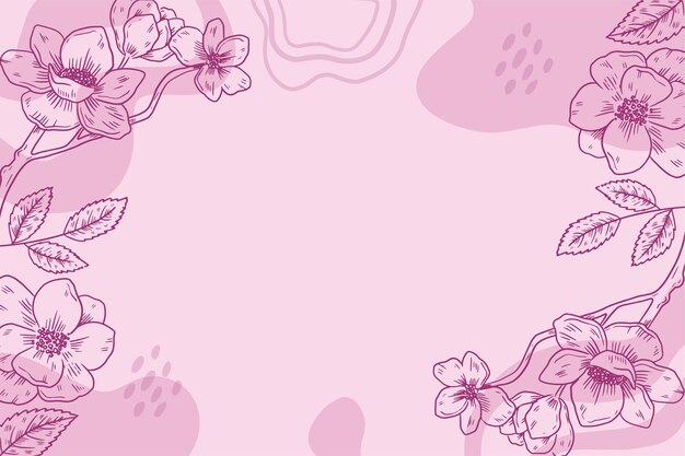 Fondo floral abstracto dibujado a mano