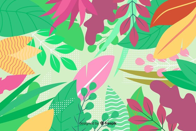Fondo floral abstracto en diseño dibujado a mano