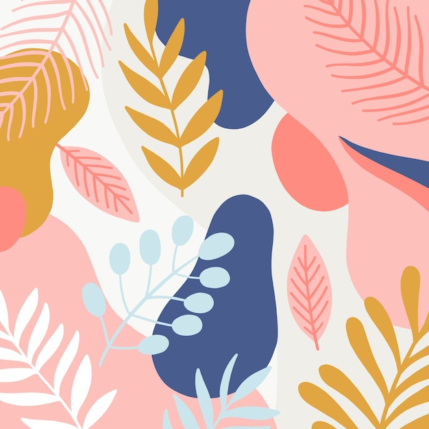 Fondo floral abstracto en diseño plano