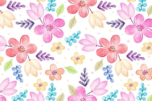 Fondo floral acuarela con colores suaves