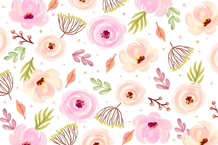 Vector gratuito fondo floral acuarela con colores suaves