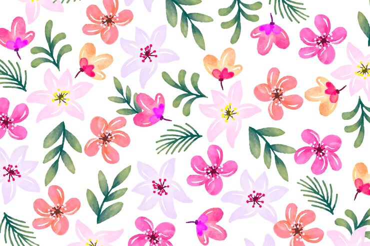 Vector gratuito fondo floral acuarela con colores suaves