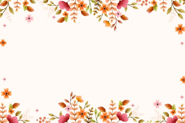 Fondo floral acuarela con espacio vacío