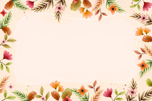 Fondo floral acuarela con espacio vacío