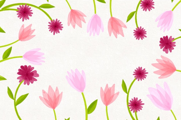 Vector gratuito fondo floral acuarela pintada a mano