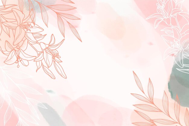 Fondo floral acuarela pintada a mano