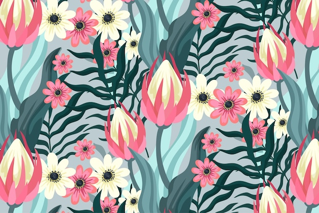 Vector gratuito fondo floral acuarela pintada a mano