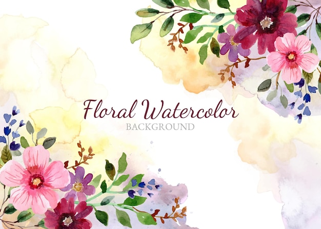 Fondo floral acuarela pintada a mano