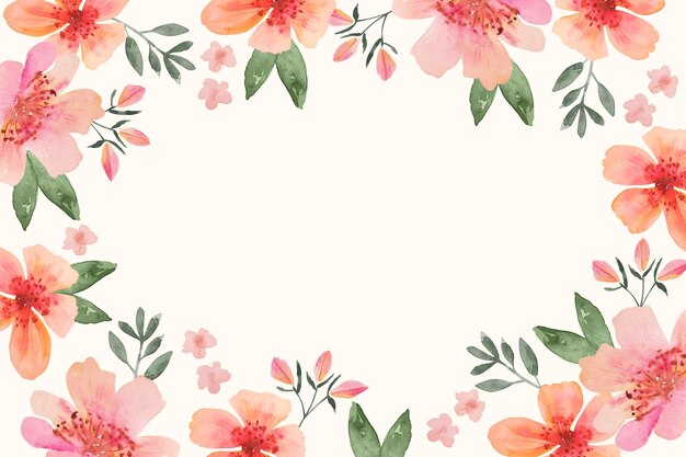 Fondo floral acuarela pintada a mano