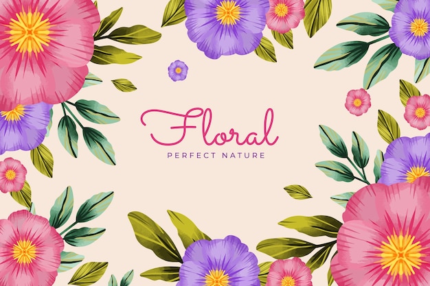 Fondo floral acuarela pintada a mano