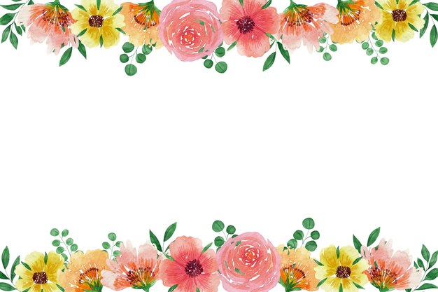 Fondo floral acuarela pintada a mano