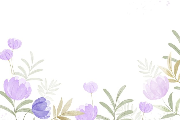 Fondo floral acuarela pintada a mano