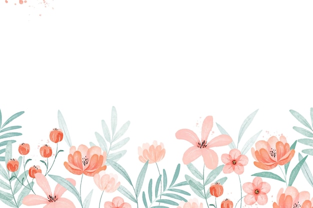 Vector gratuito fondo floral acuarela pintada a mano